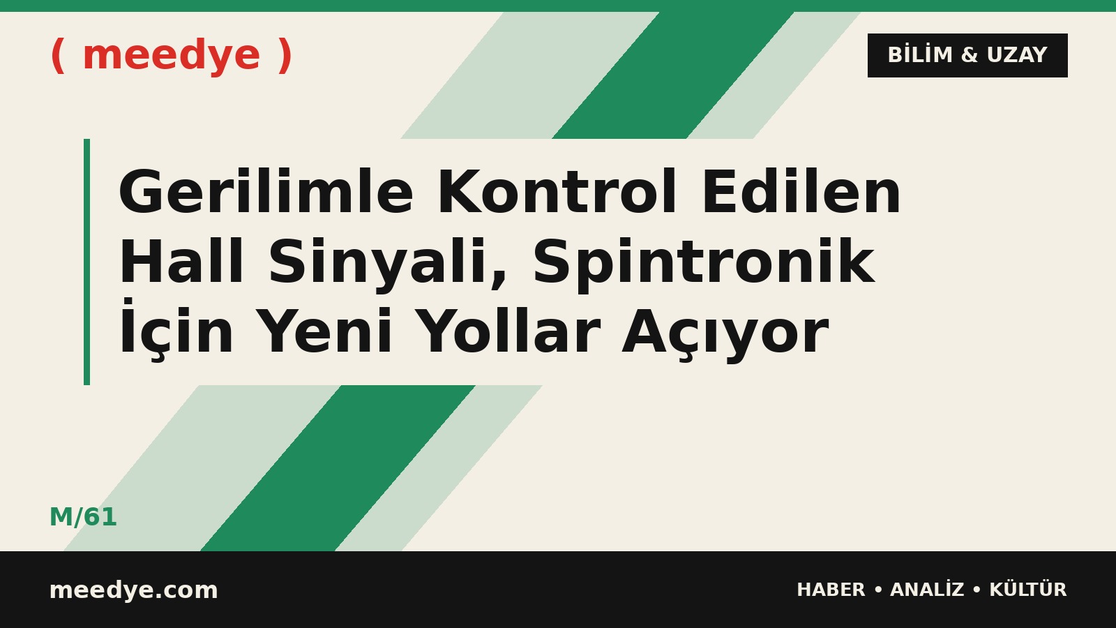 Gerilimle Kontrol Edilen Hall Sinyali, Spintronik İçin Yeni Yollar Açıyor — Meedye editoryal görseli