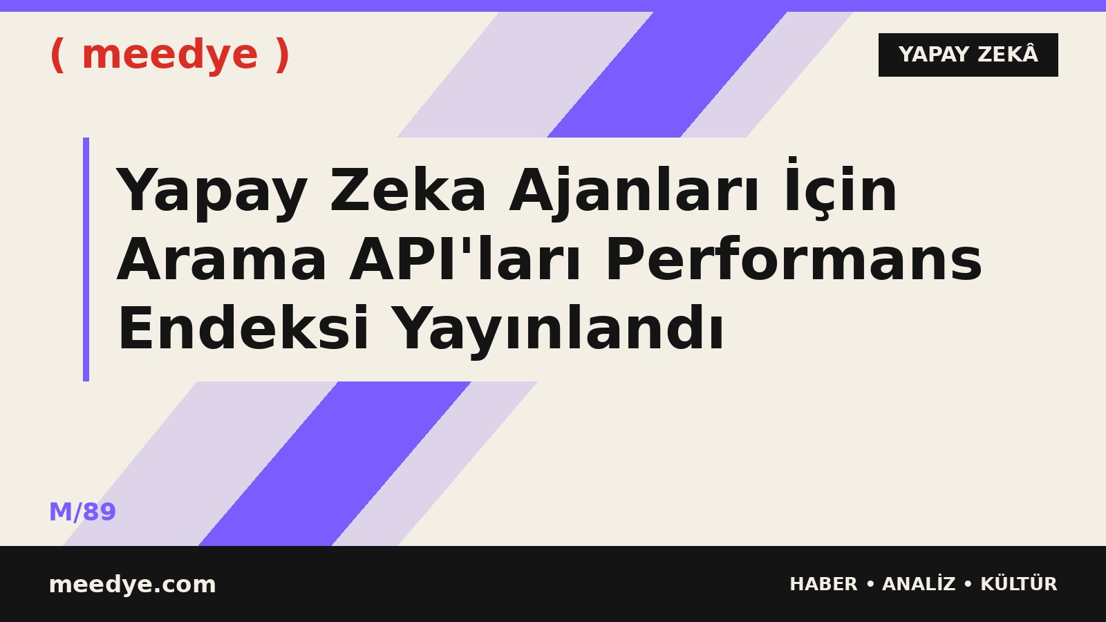 Yapay Zeka Ajanları İçin Arama API'ları Performans Endeksi Yayınlandı — Meedye editoryal görseli