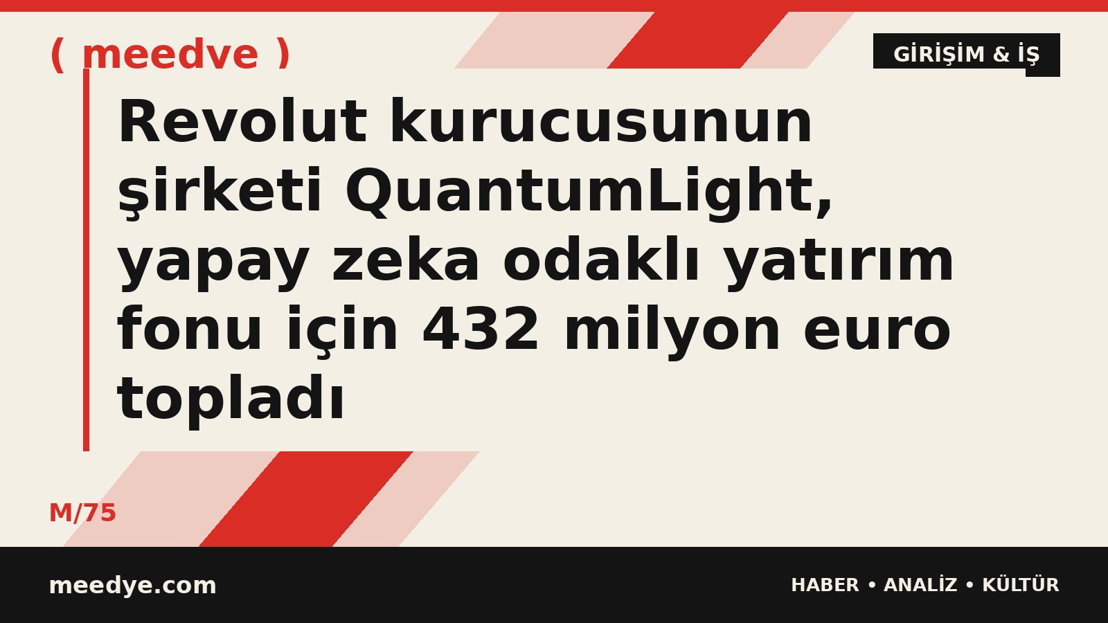 Revolut kurucusunun şirketi QuantumLight, yapay zeka odaklı yatırım fonu için 432 milyon euro topladı — Meedye editoryal görseli