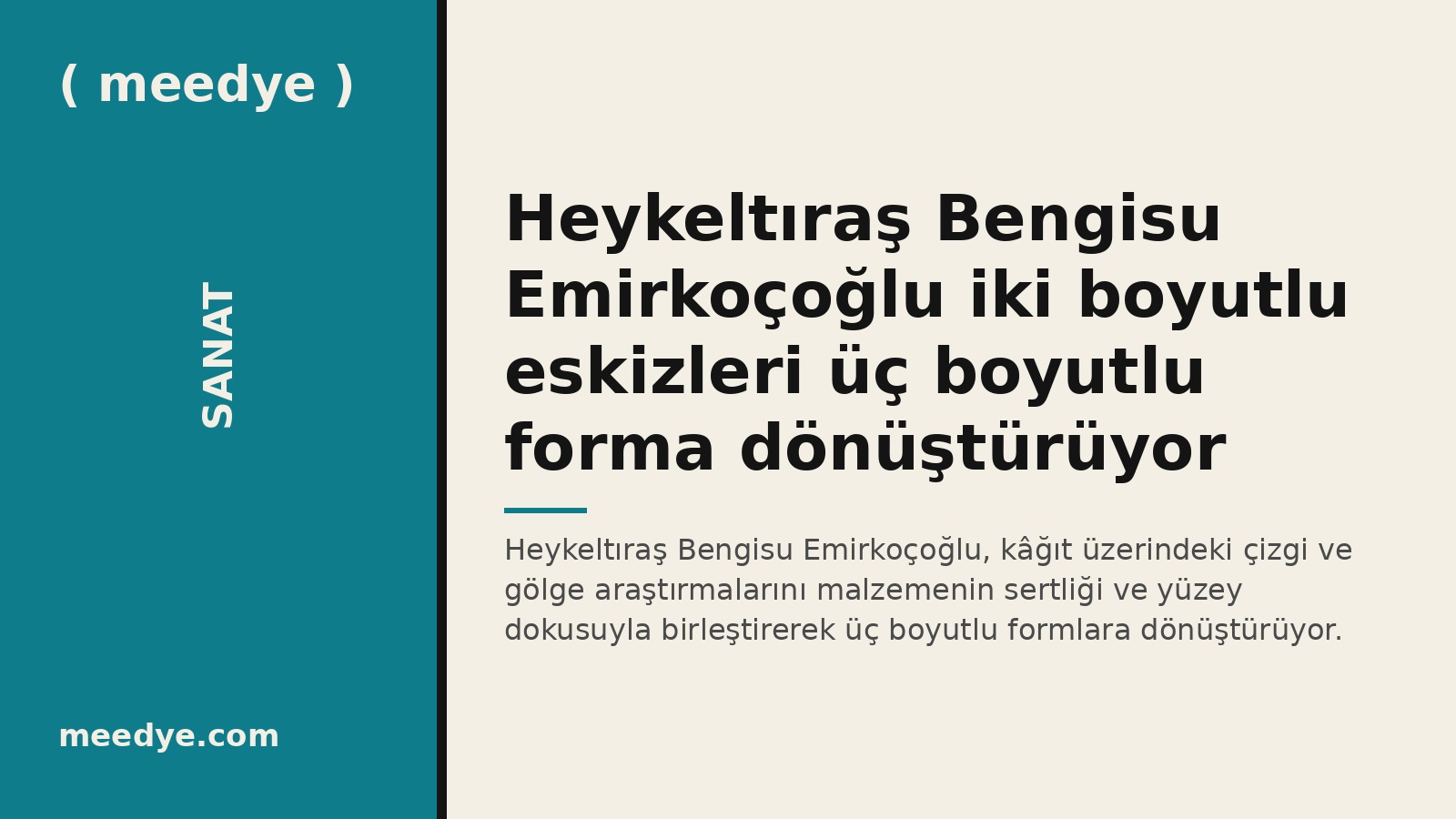 Heykeltıraş Bengisu Emirkoçoğlu iki boyutlu eskizleri üç boyutlu forma dönüştürüyor — Meedye editoryal görseli