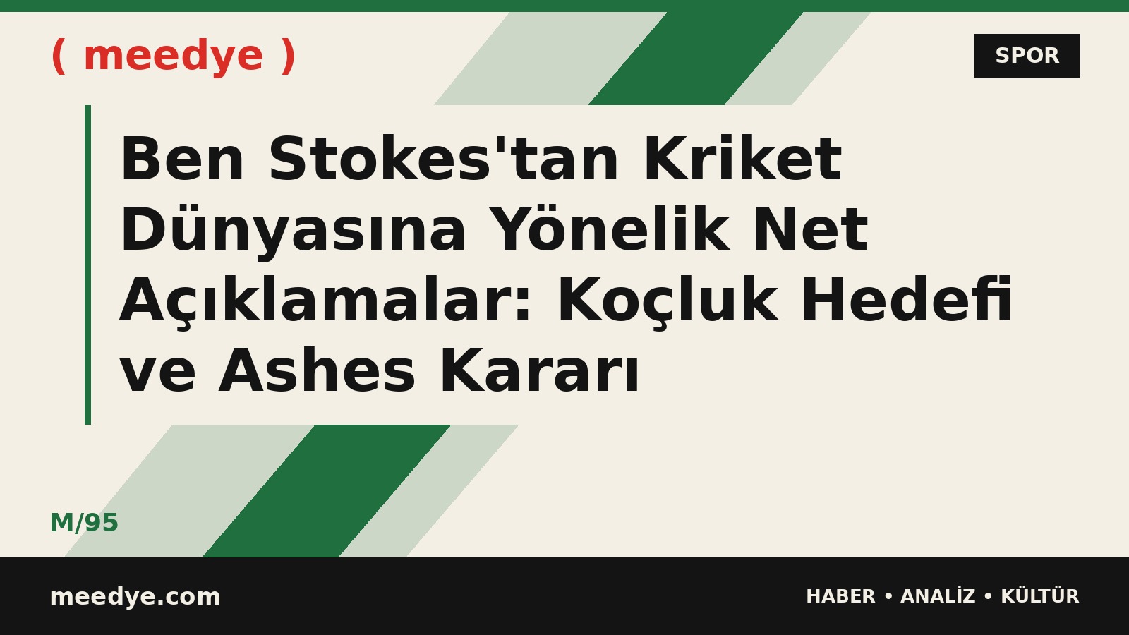 Ben Stokes'tan Kriket Dünyasına Yönelik Net Açıklamalar: Koçluk Hedefi ve Ashes Kararı — Meedye editoryal görseli