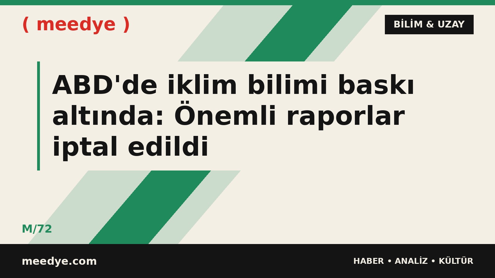 ABD'de iklim bilimi baskı altında: Önemli raporlar iptal edildi — Meedye editoryal görseli