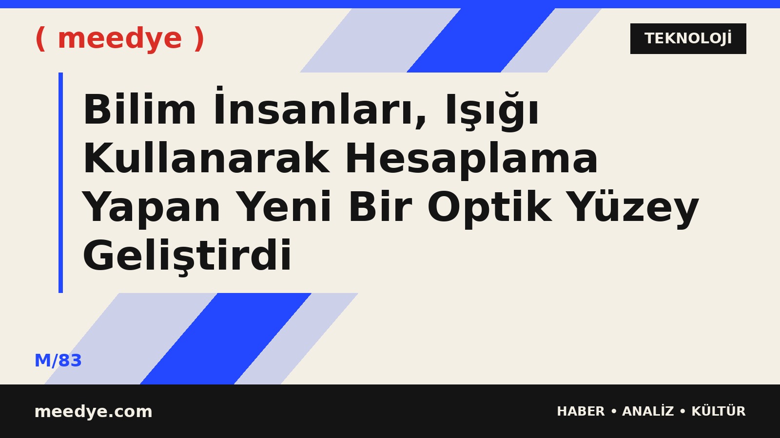 Bilim İnsanları, Işığı Kullanarak Hesaplama Yapan Yeni Bir Optik Yüzey Geliştirdi — Meedye editoryal görseli