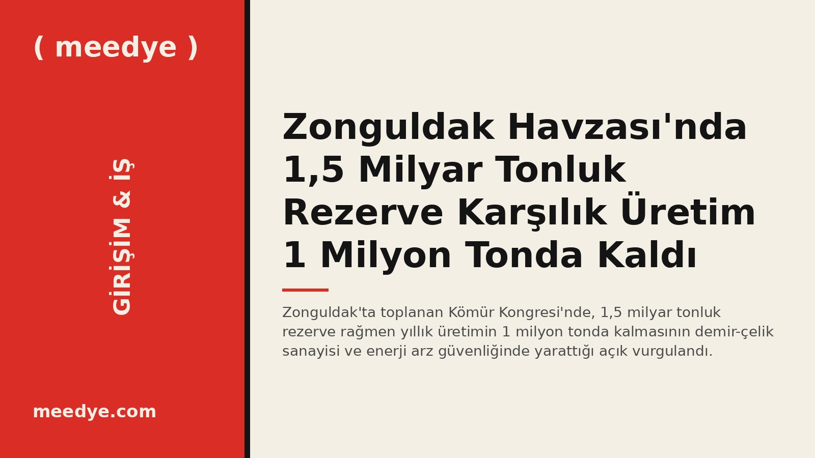 Zonguldak Havzası'nda 1,5 Milyar Tonluk Rezerve Karşılık Üretim 1 Milyon Tonda Kaldı — Meedye editoryal görseli