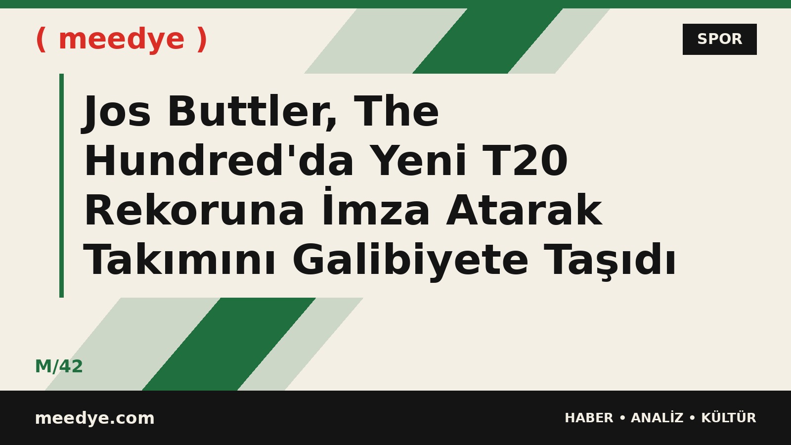 Jos Buttler, The Hundred'da Yeni T20 Rekoruna İmza Atarak Takımını Galibiyete Taşıdı — Meedye editoryal görseli