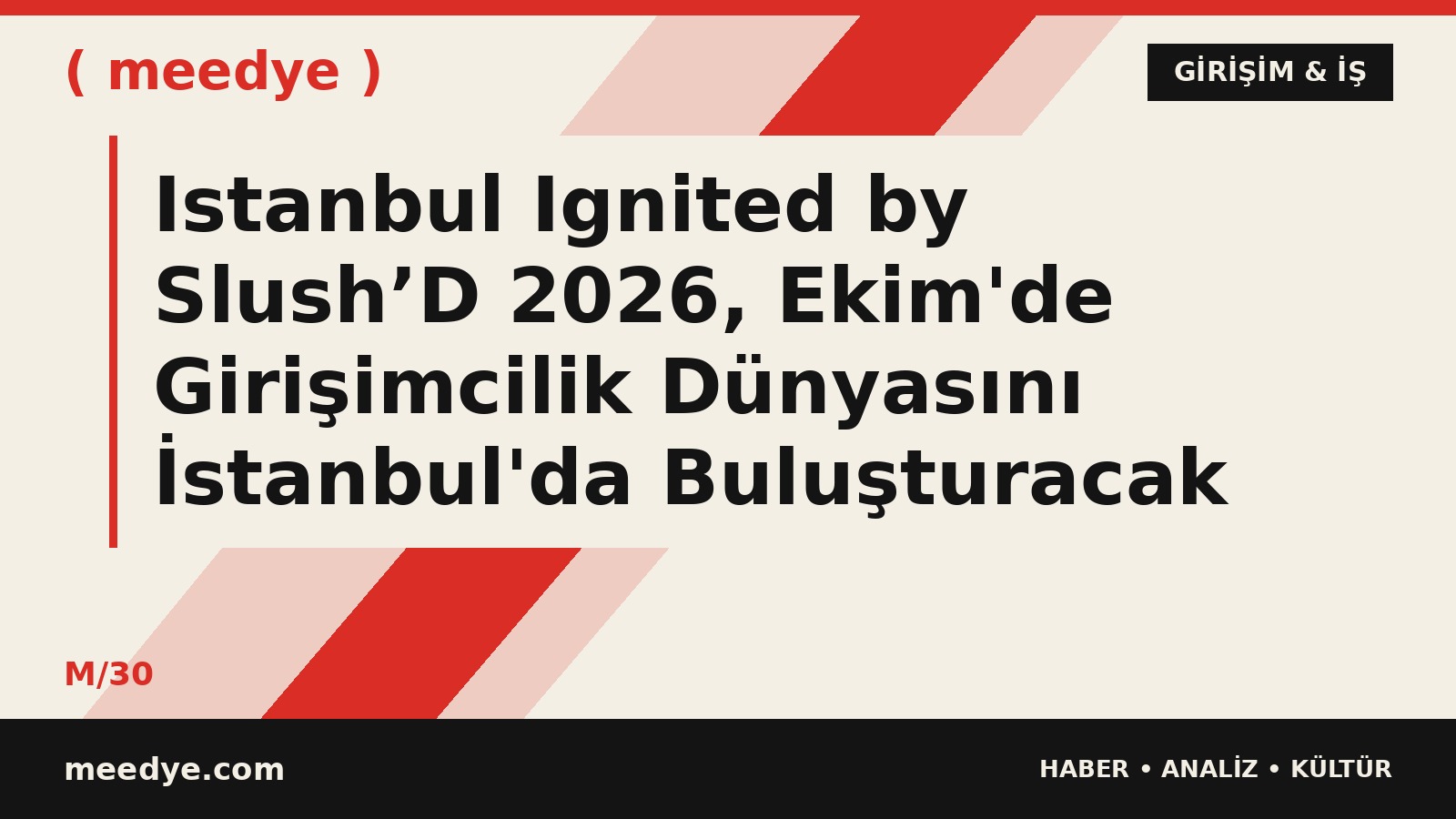 Istanbul Ignited by Slush’D 2026, Ekim'de Girişimcilik Dünyasını İstanbul'da Buluşturacak — Meedye editoryal görseli
