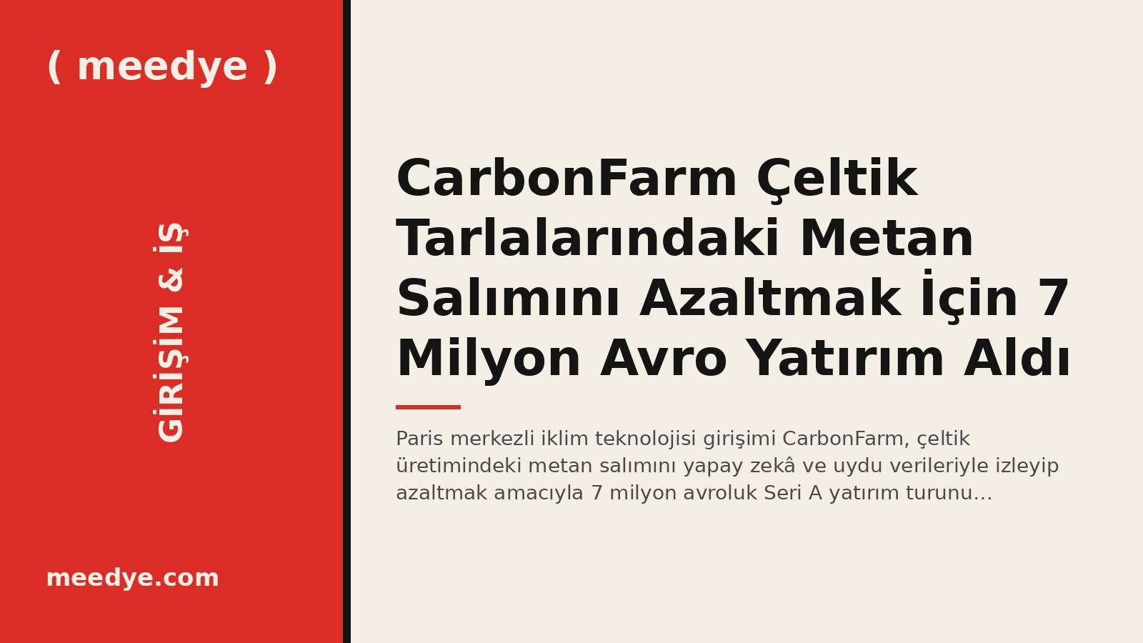 CarbonFarm Çeltik Tarlalarındaki Metan Salımını Azaltmak İçin 7 Milyon Avro Yatırım Aldı — Meedye editoryal görseli