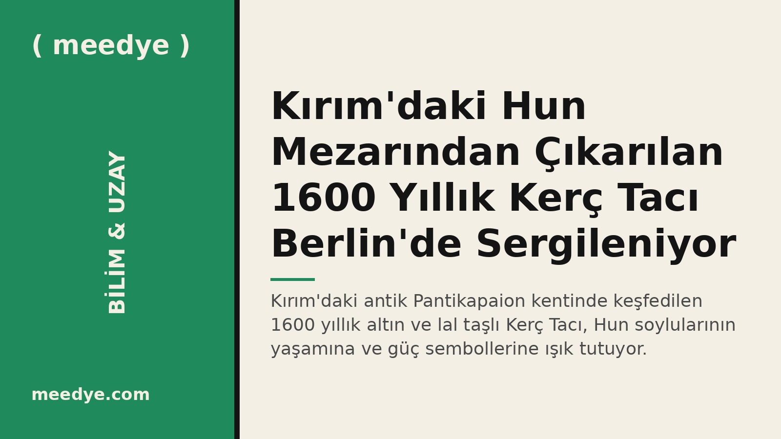 Kırım'daki Hun Mezarından Çıkarılan 1600 Yıllık Kerç Tacı Berlin'de Sergileniyor — Meedye editoryal görseli