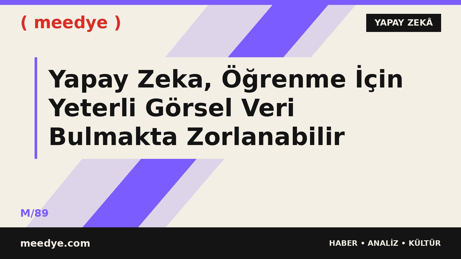 Yapay Zeka, Öğrenme İçin Yeterli Görsel Veri Bulmakta Zorlanabilir — Meedye editoryal görseli