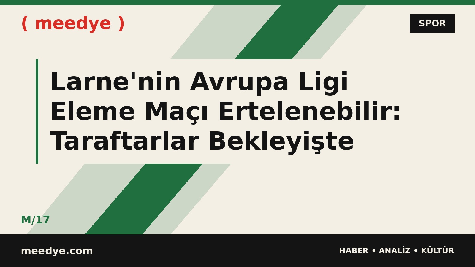 Larne'nin Avrupa Ligi Eleme Maçı Ertelenebilir: Taraftarlar Bekleyişte — Meedye editoryal görseli