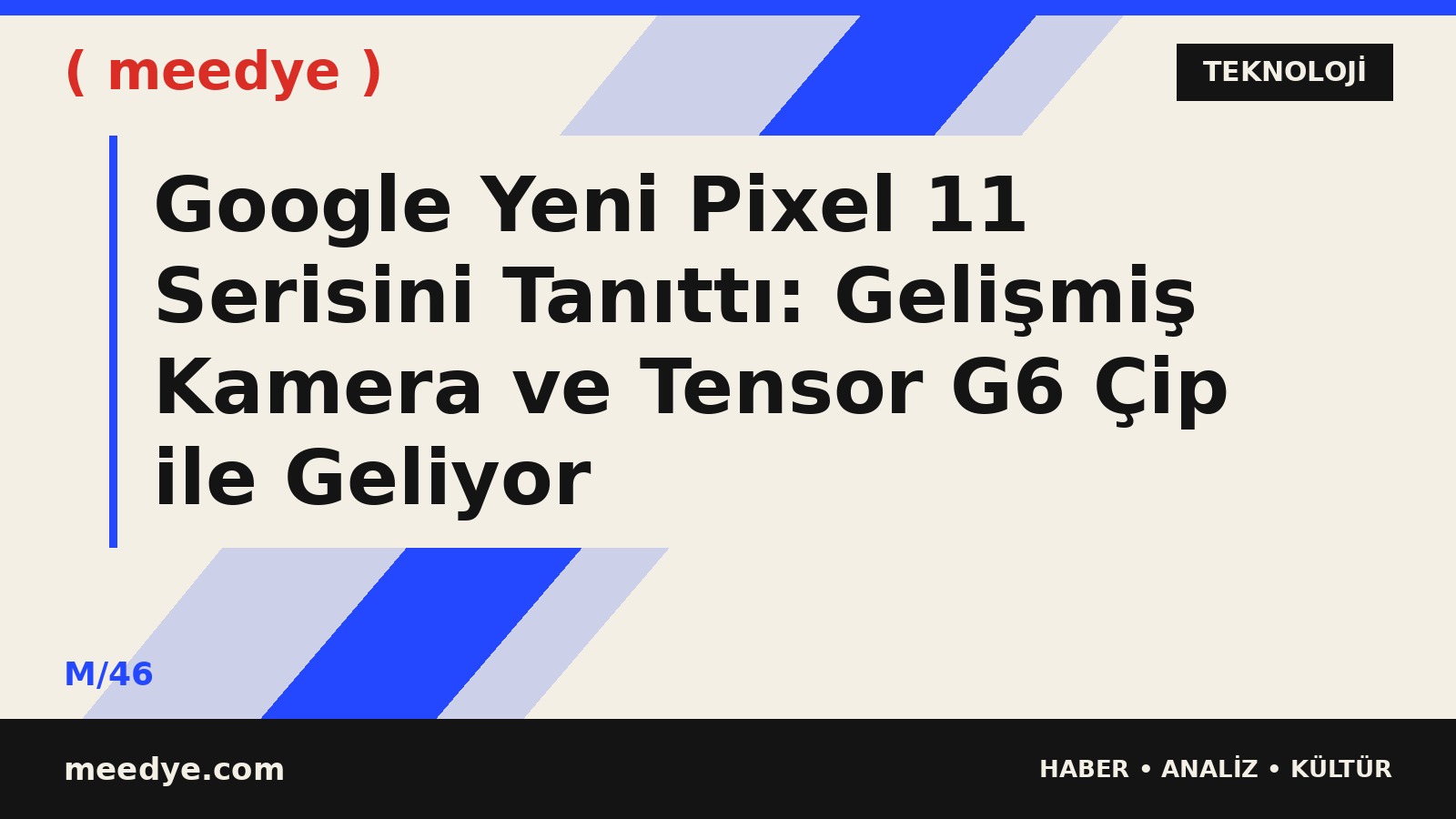 Google Yeni Pixel 11 Serisini Tanıttı: Gelişmiş Kamera ve Tensor G6 Çip ile Geliyor — Meedye editoryal görseli