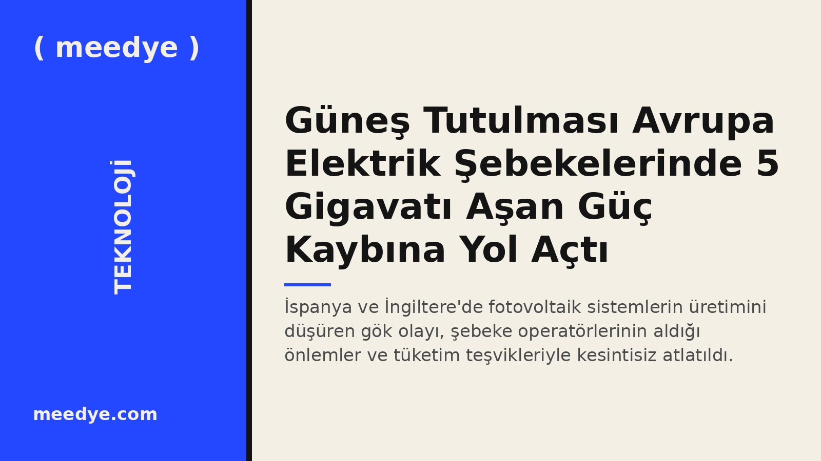 Güneş Tutulması Avrupa Elektrik Şebekelerinde 5 Gigavatı Aşan Güç Kaybına Yol Açtı — Meedye editoryal görseli