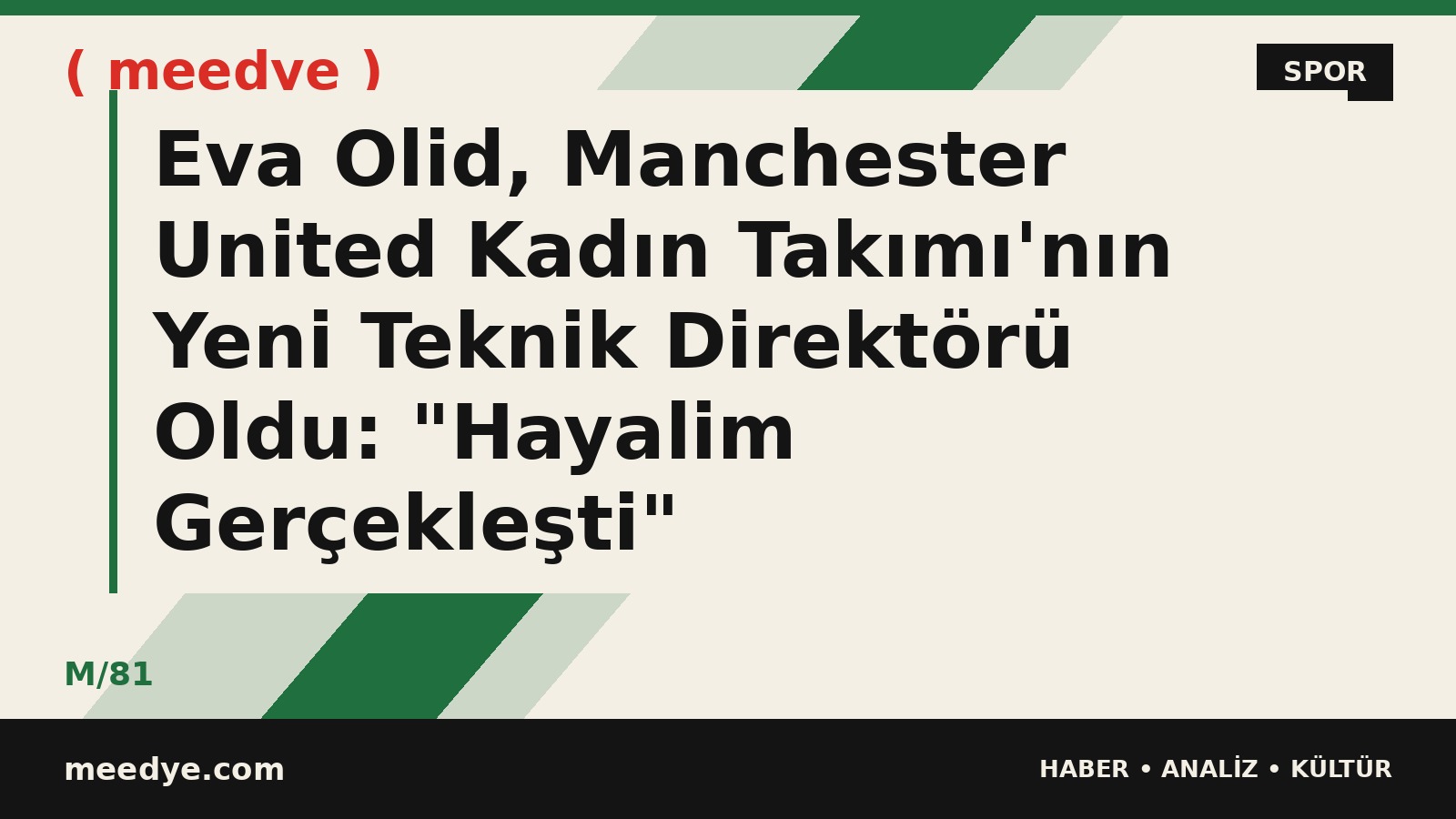 Eva Olid, Manchester United Kadın Takımı'nın Yeni Teknik Direktörü Oldu: "Hayalim Gerçekleşti" — Meedye editoryal görseli