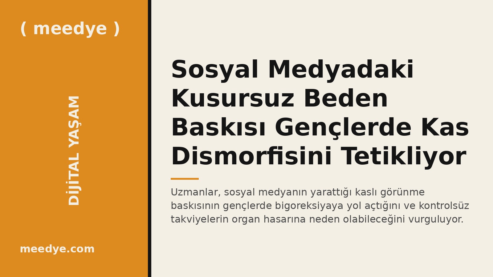 Sosyal Medyadaki Kusursuz Beden Baskısı Gençlerde Kas Dismorfisini Tetikliyor — Meedye editoryal görseli