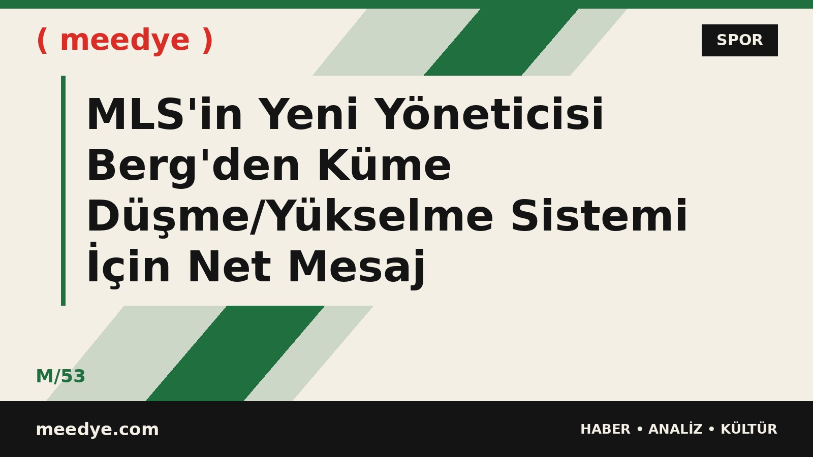 MLS'in Yeni Yöneticisi Berg'den Küme Düşme/Yükselme Sistemi İçin Net Mesaj — Meedye editoryal görseli
