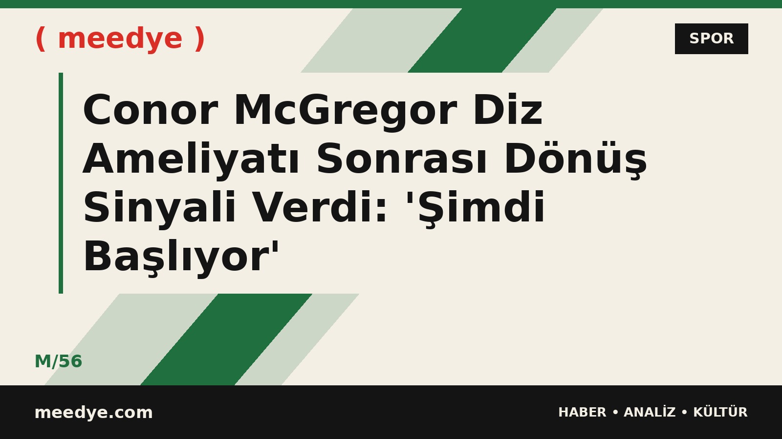 Conor McGregor Diz Ameliyatı Sonrası Dönüş Sinyali Verdi: 'Şimdi Başlıyor' — Meedye editoryal görseli