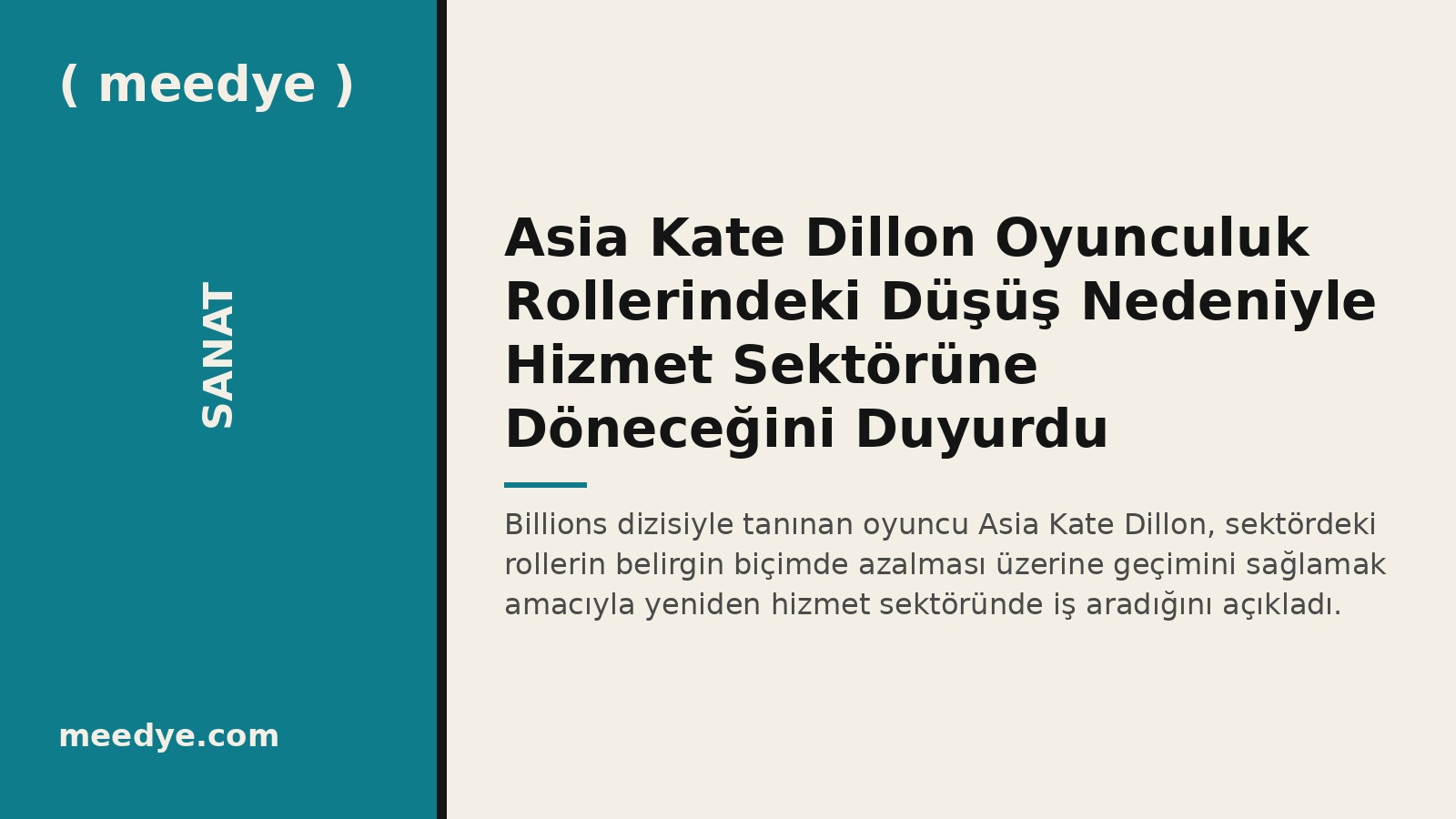 Asia Kate Dillon Oyunculuk Rollerindeki Düşüş Nedeniyle Hizmet Sektörüne Döneceğini Duyurdu — Meedye editoryal görseli