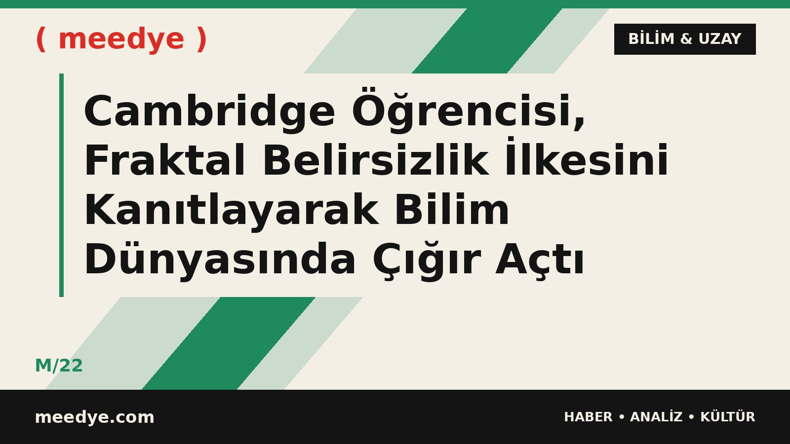 Cambridge Öğrencisi, Fraktal Belirsizlik İlkesini Kanıtlayarak Bilim Dünyasında Çığır Açtı — Meedye editoryal görseli
