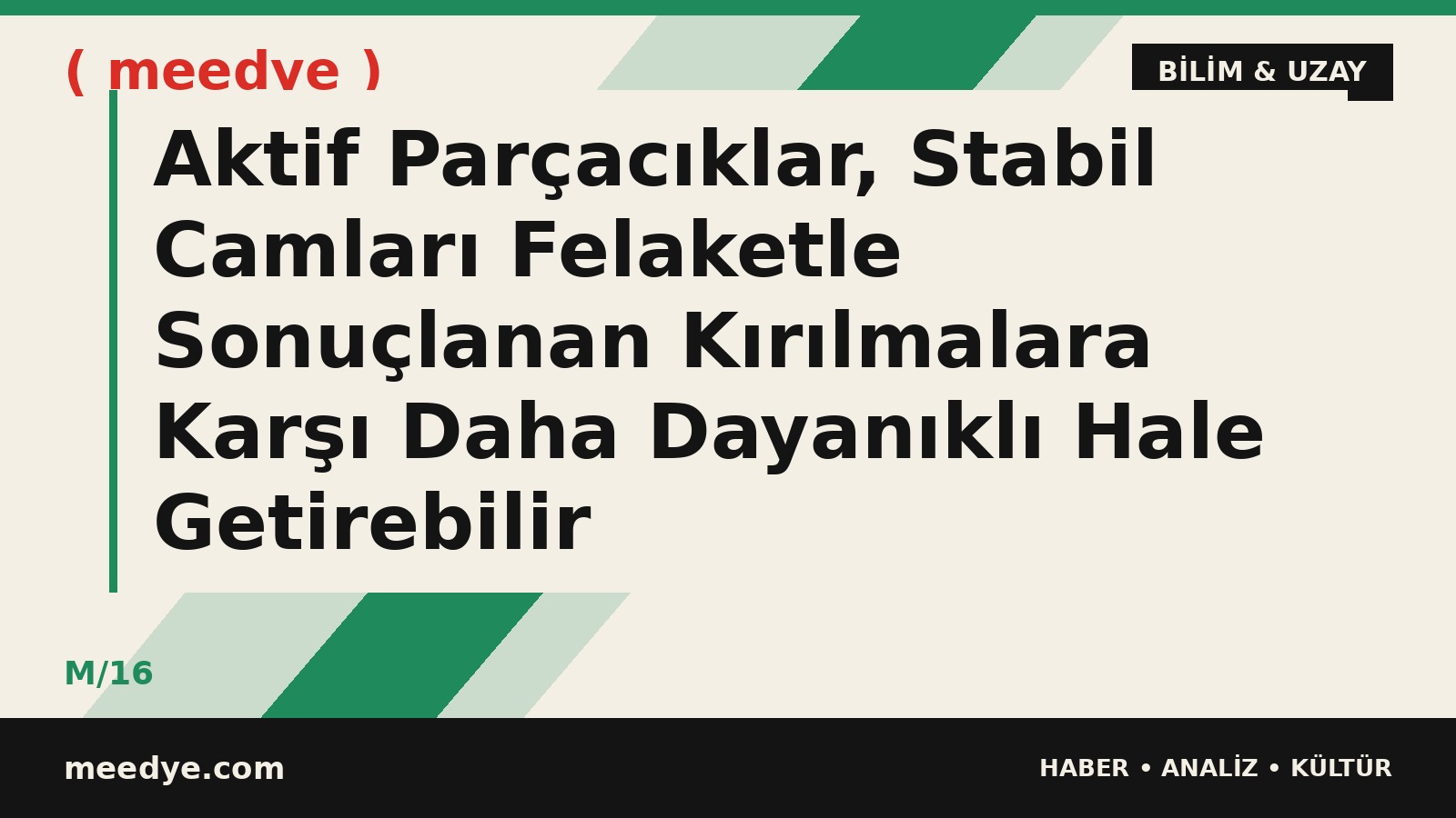 Aktif Parçacıklar, Stabil Camları Felaketle Sonuçlanan Kırılmalara Karşı Daha Dayanıklı Hale Getirebilir — Meedye editoryal görseli