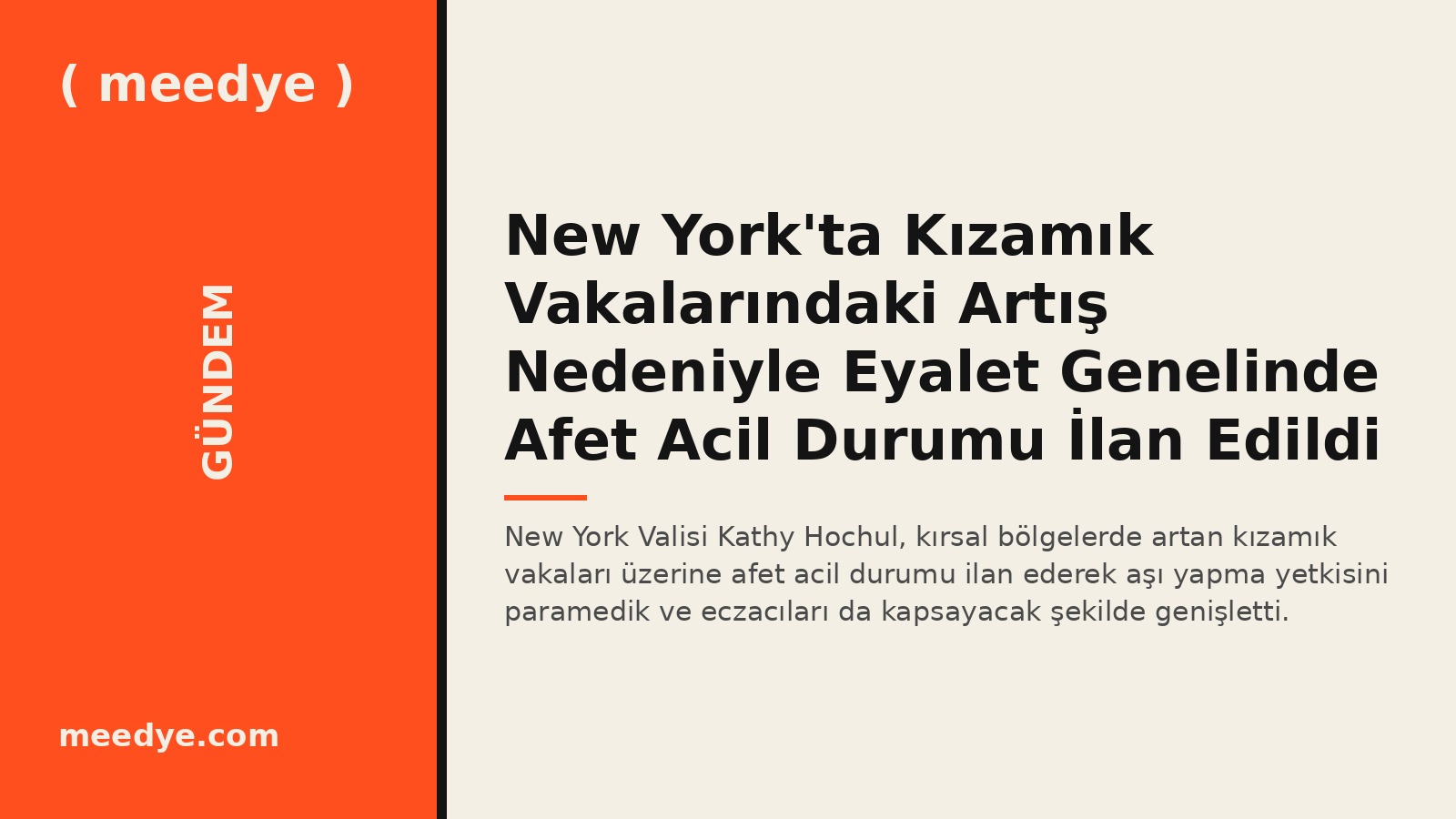New York'ta Kızamık Vakalarındaki Artış Nedeniyle Eyalet Genelinde Afet Acil Durumu İlan Edildi — Meedye editoryal görseli
