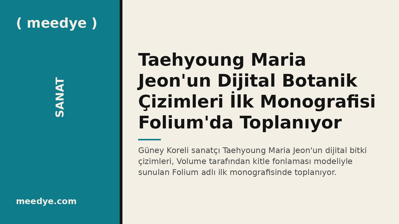 Taehyoung Maria Jeon'un Dijital Botanik Çizimleri İlk Monografisi Folium'da Toplanıyor — Meedye editoryal görseli