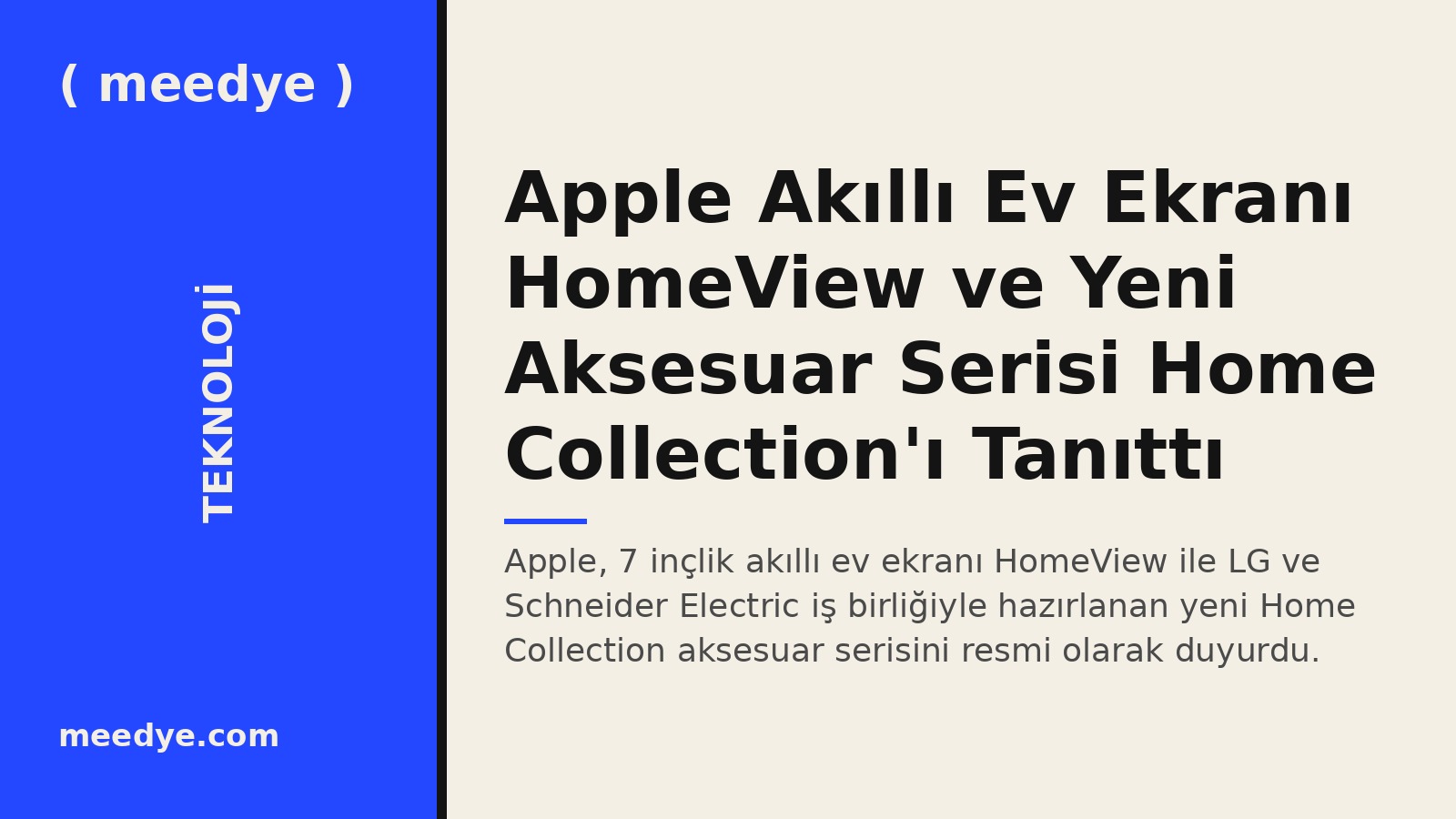 Apple Akıllı Ev Ekranı HomeView ve Yeni Aksesuar Serisi Home Collection'ı Tanıttı — Meedye editoryal görseli