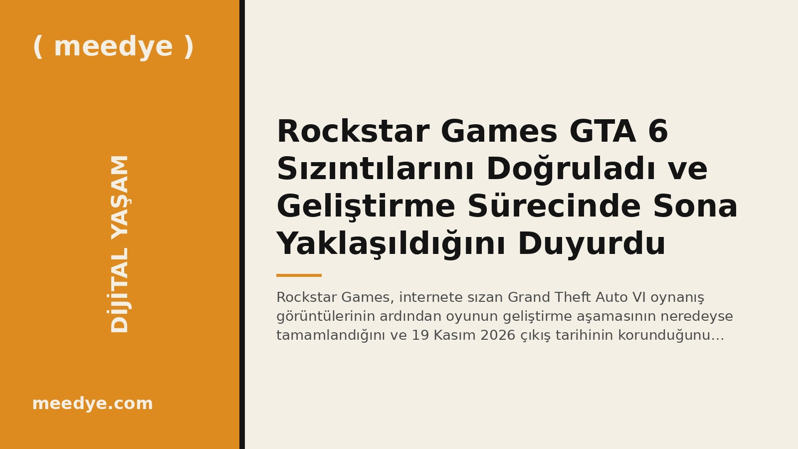 Rockstar Games GTA 6 Sızıntılarını Doğruladı ve Geliştirme Sürecinde Sona Yaklaşıldığını Duyurdu — Meedye editoryal görseli