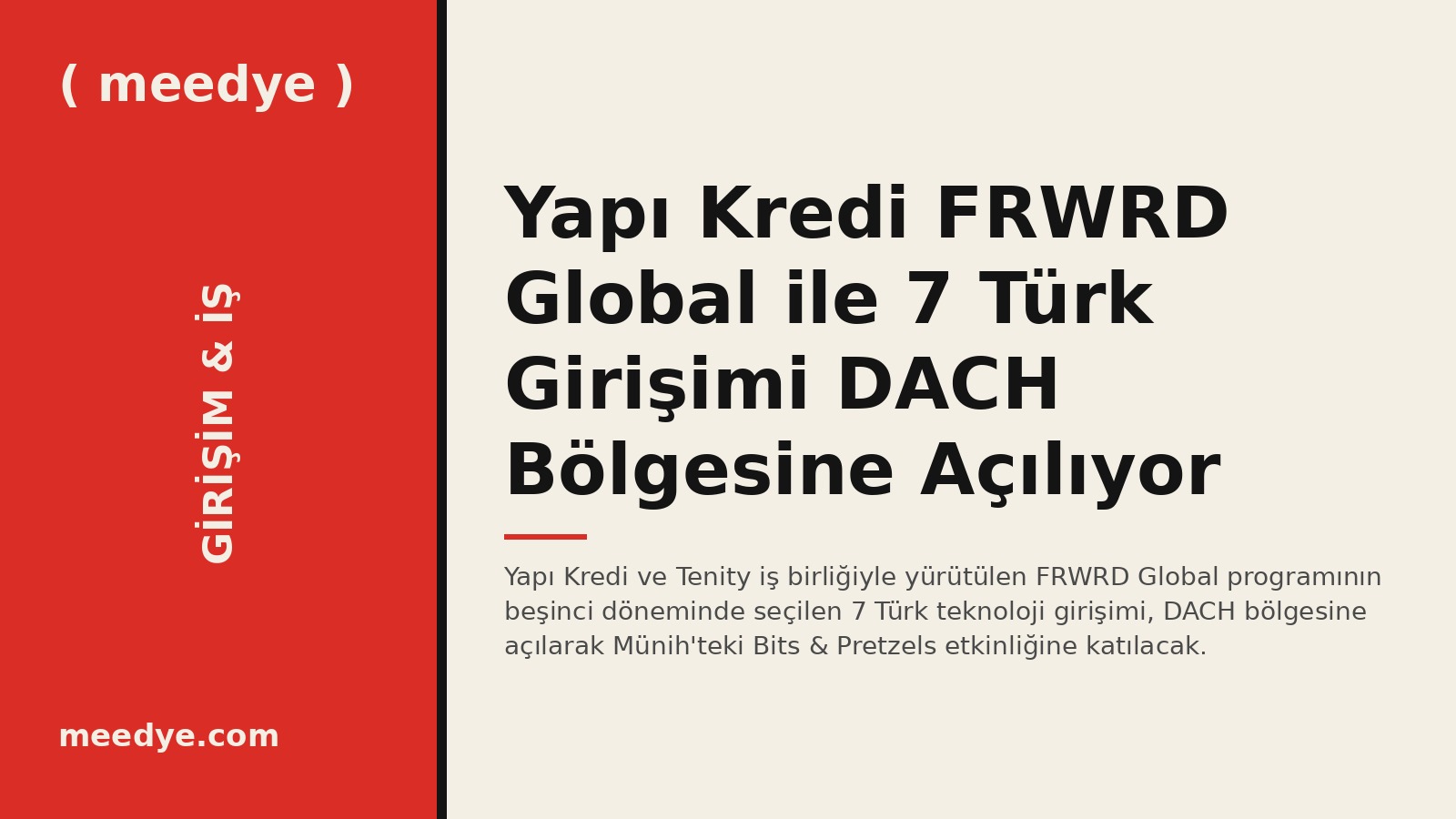 Yapı Kredi FRWRD Global ile 7 Türk Girişimi DACH Bölgesine Açılıyor — Meedye editoryal görseli