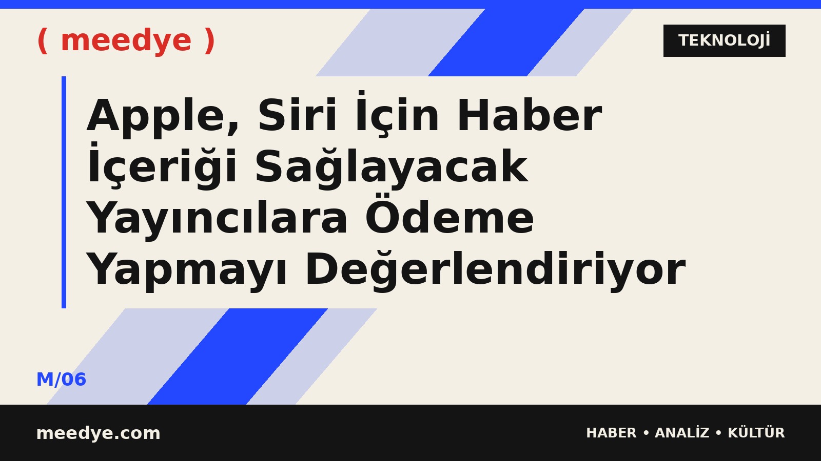 Apple, Siri İçin Haber İçeriği Sağlayacak Yayıncılara Ödeme Yapmayı Değerlendiriyor — Meedye editoryal görseli