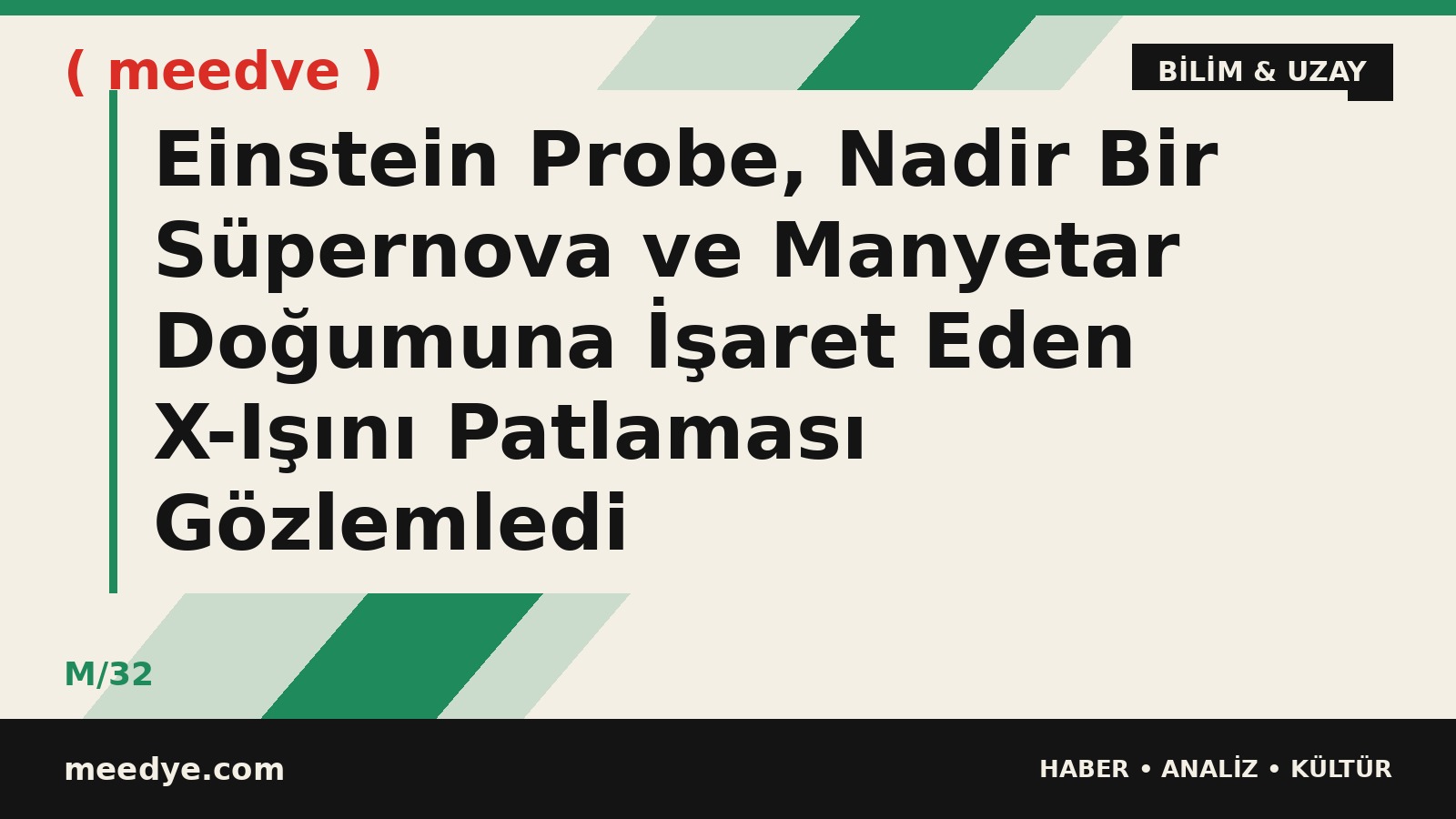 Einstein Probe, Nadir Bir Süpernova ve Manyetar Doğumuna İşaret Eden X-Işını Patlaması Gözlemledi — Meedye editoryal görseli