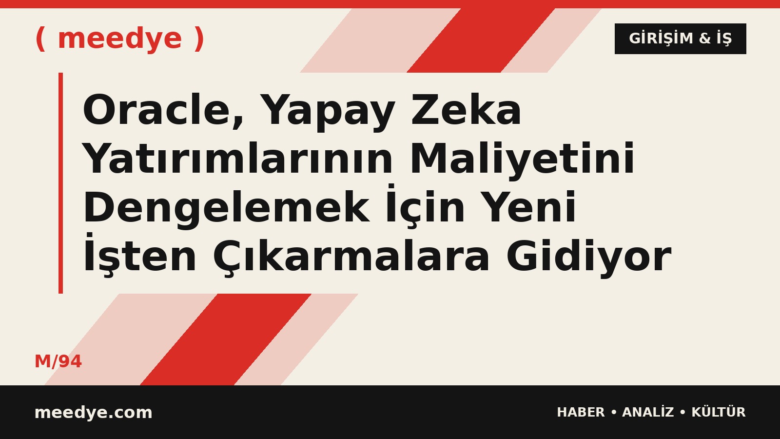 Oracle, Yapay Zeka Yatırımlarının Maliyetini Dengelemek İçin Yeni İşten Çıkarmalara Gidiyor — Meedye editoryal görseli