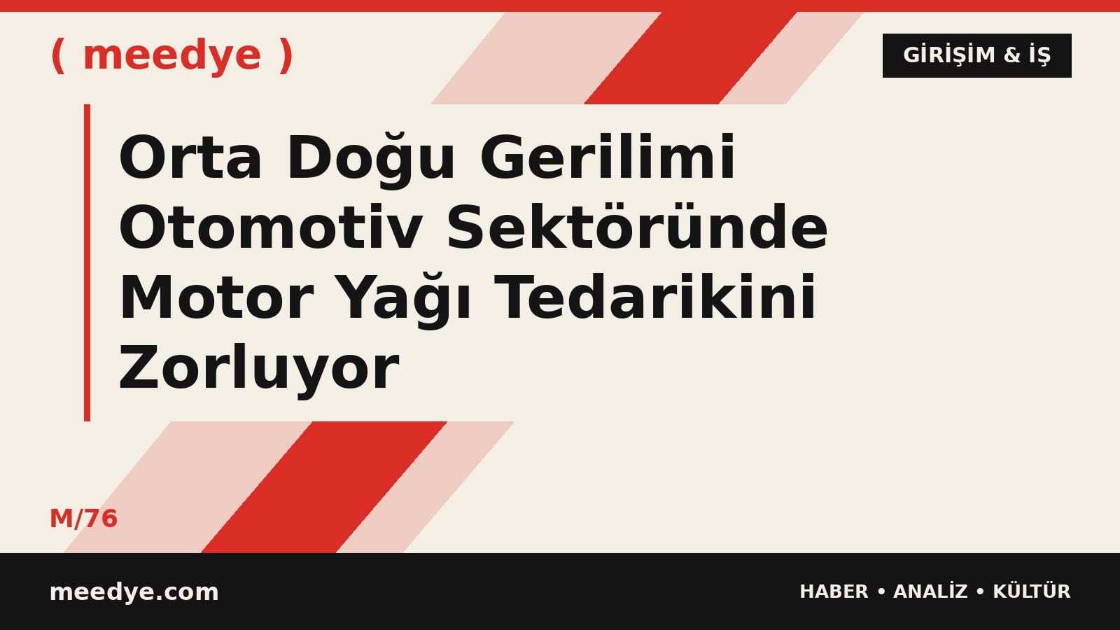 Orta Doğu Gerilimi Otomotiv Sektöründe Motor Yağı Tedarikini Zorluyor — Meedye editoryal görseli