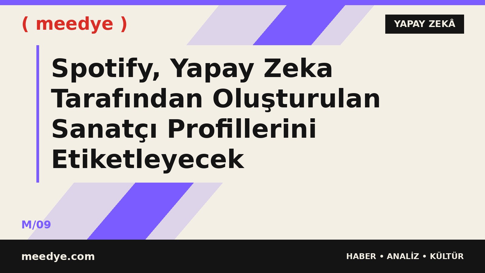 Spotify, Yapay Zeka Tarafından Oluşturulan Sanatçı Profillerini Etiketleyecek — Meedye editoryal görseli