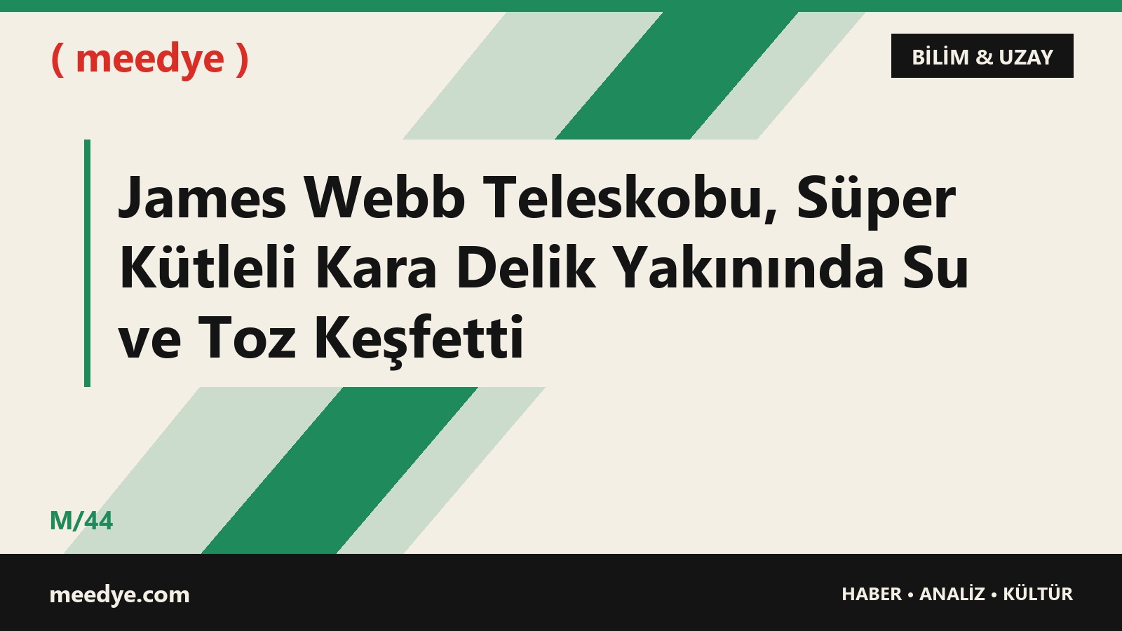 James Webb Teleskobu, Süper Kütleli Kara Delik Yakınında Su ve Toz Keşfetti — Meedye editoryal görseli