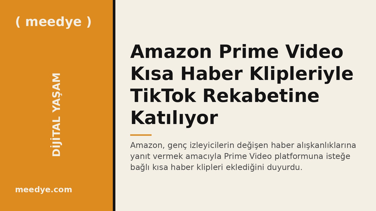 Amazon Prime Video Kısa Haber Klipleriyle TikTok Rekabetine Katılıyor — Meedye editoryal görseli