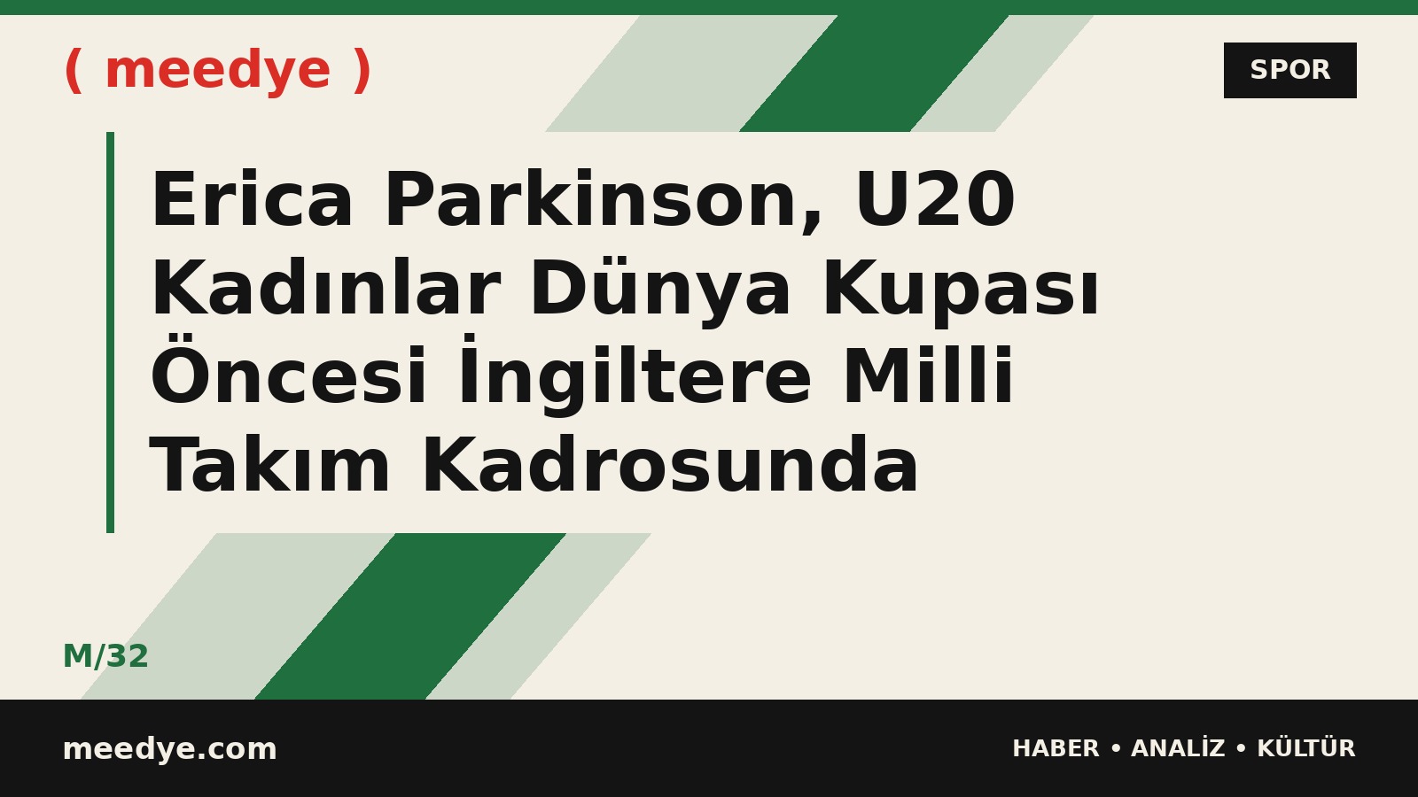 Erica Parkinson, U20 Kadınlar Dünya Kupası Öncesi İngiltere Milli Takım Kadrosunda — Meedye editoryal görseli