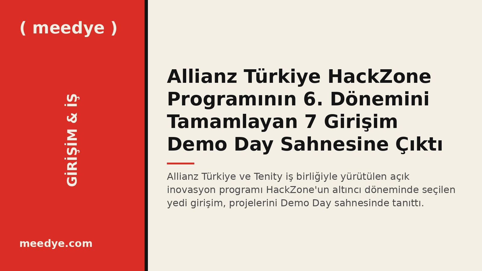 Allianz Türkiye HackZone Programının 6. Dönemini Tamamlayan 7 Girişim Demo Day Sahnesine Çıktı — Meedye editoryal görseli
