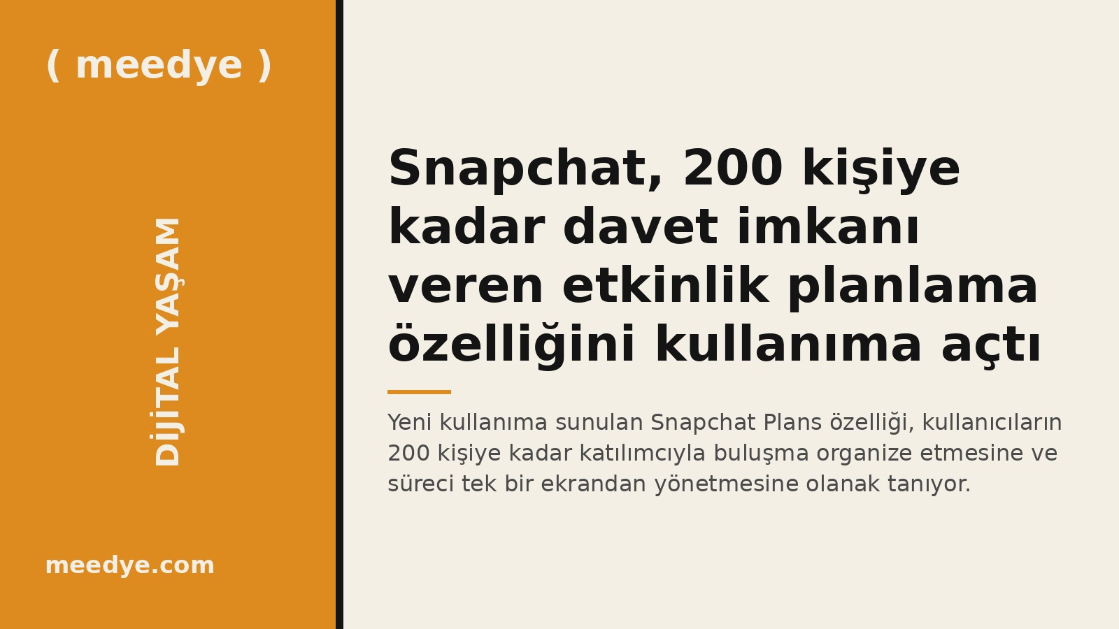 Snapchat, 200 kişiye kadar davet imkanı veren etkinlik planlama özelliğini kullanıma açtı — Meedye editoryal görseli