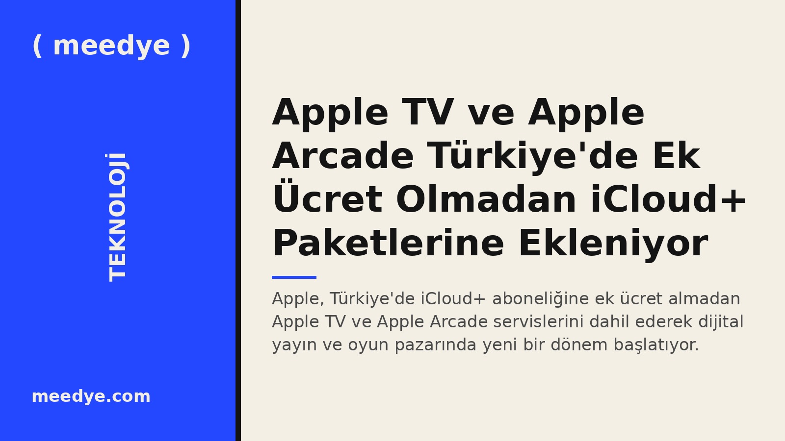 Apple TV ve Apple Arcade Türkiye'de Ek Ücret Olmadan iCloud+ Paketlerine Ekleniyor — Meedye editoryal görseli
