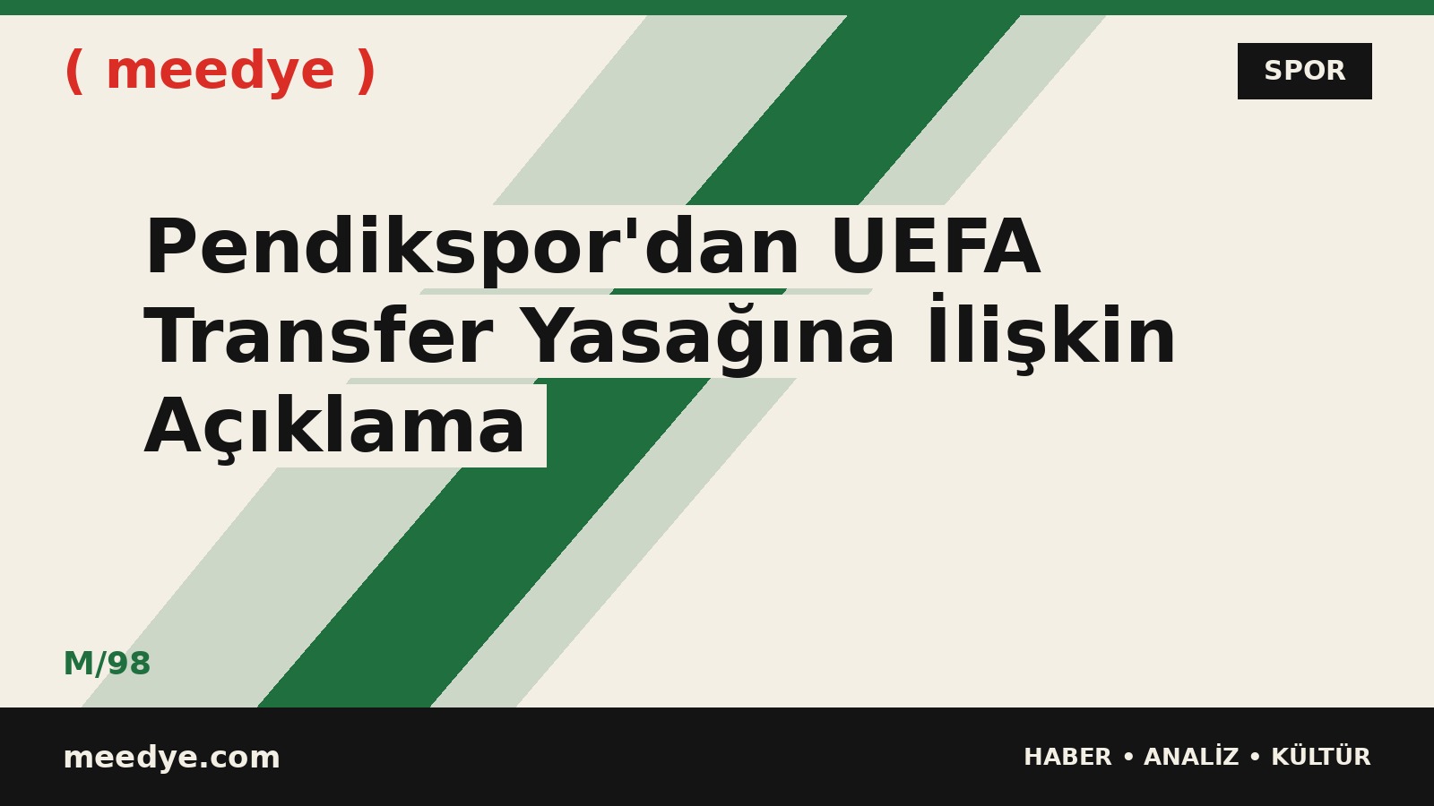 Pendikspor'dan UEFA Transfer Yasağına İlişkin Açıklama — Meedye editoryal görseli