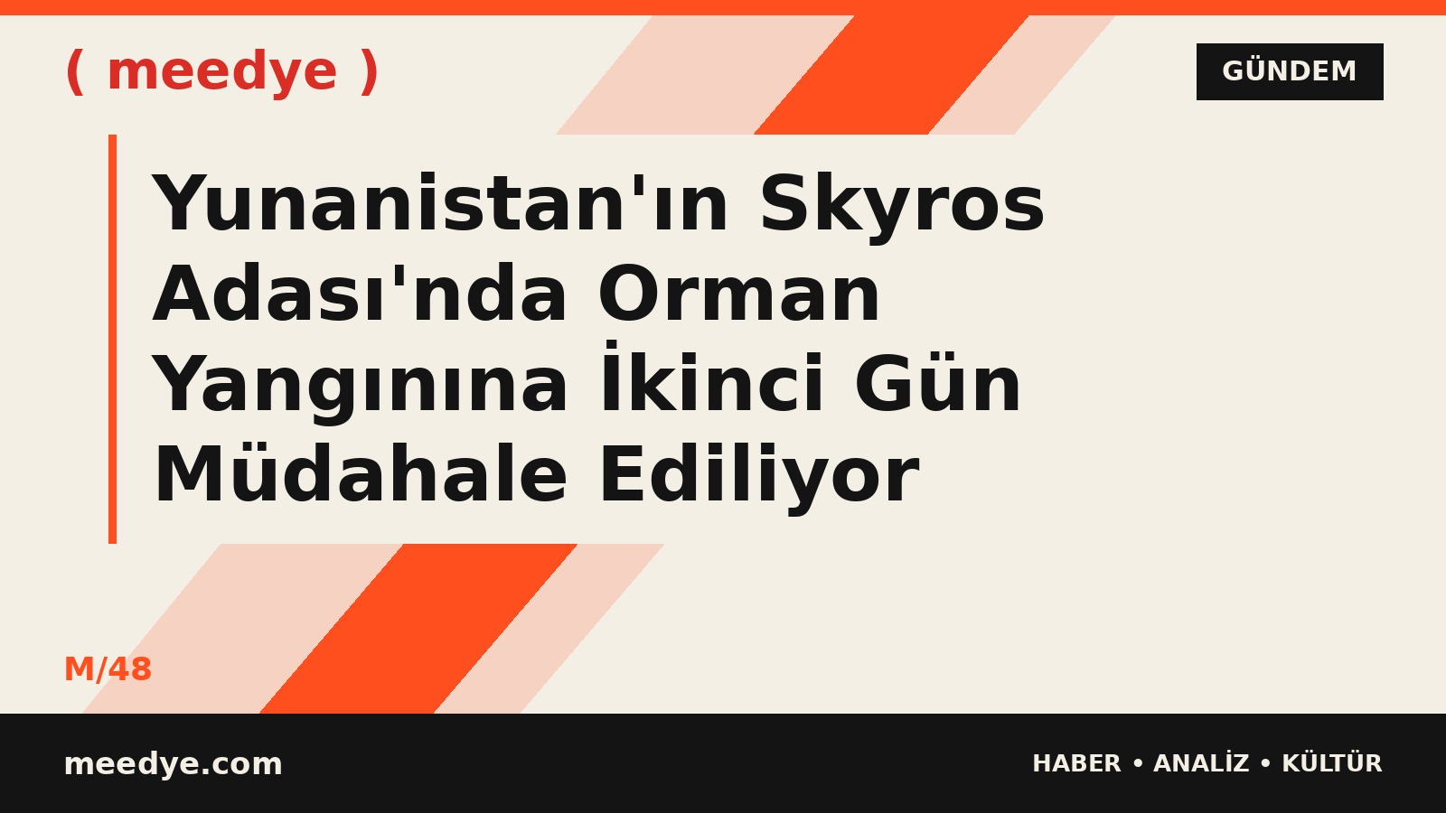 Yunanistan'ın Skyros Adası'nda Orman Yangınına İkinci Gün Müdahale Ediliyor — Meedye editoryal görseli