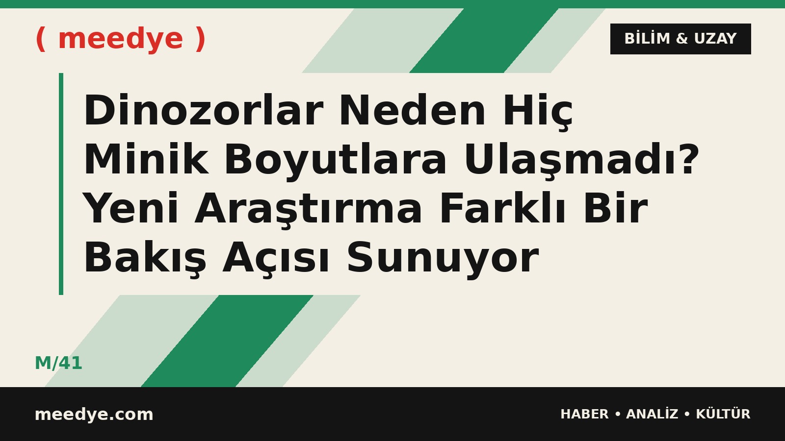 Dinozorlar Neden Hiç Minik Boyutlara Ulaşmadı? Yeni Araştırma Farklı Bir Bakış Açısı Sunuyor — Meedye editoryal görseli