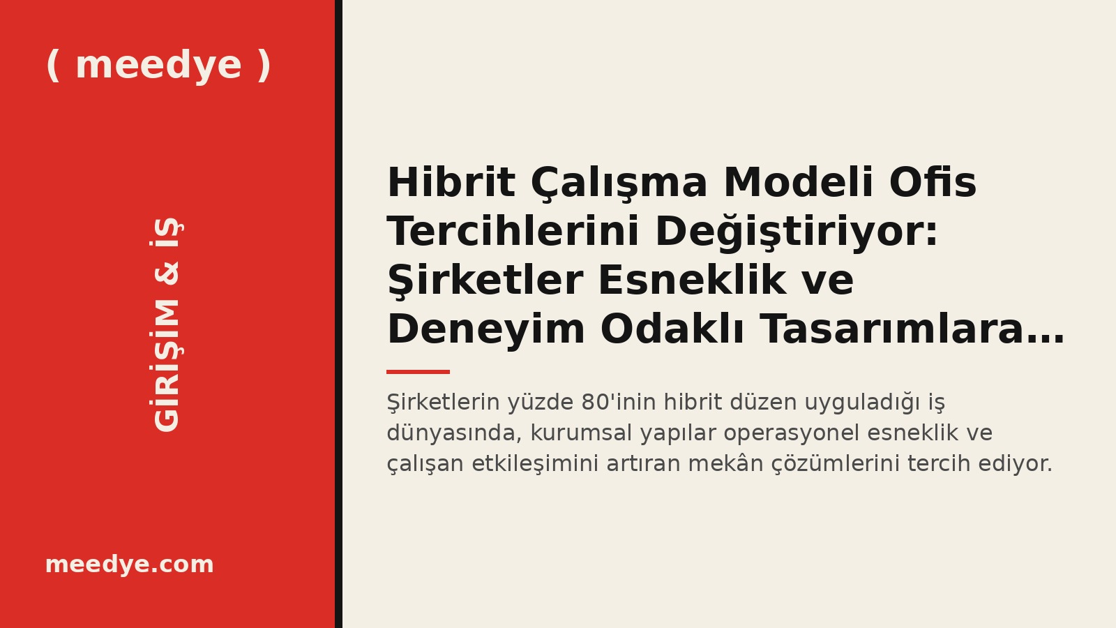 Hibrit Çalışma Modeli Ofis Tercihlerini Değiştiriyor: Şirketler Esneklik ve Deneyim Odaklı Tasarımlara Yöneliyor — Meedye editoryal görseli