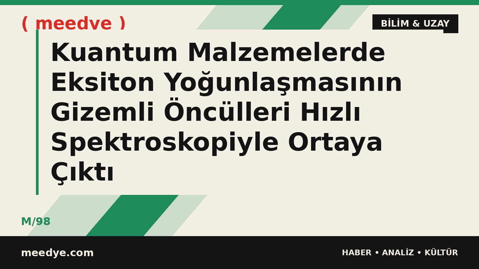 Kuantum Malzemelerde Eksiton Yoğunlaşmasının Gizemli Öncülleri Hızlı Spektroskopiyle Ortaya Çıktı — Meedye editoryal görseli