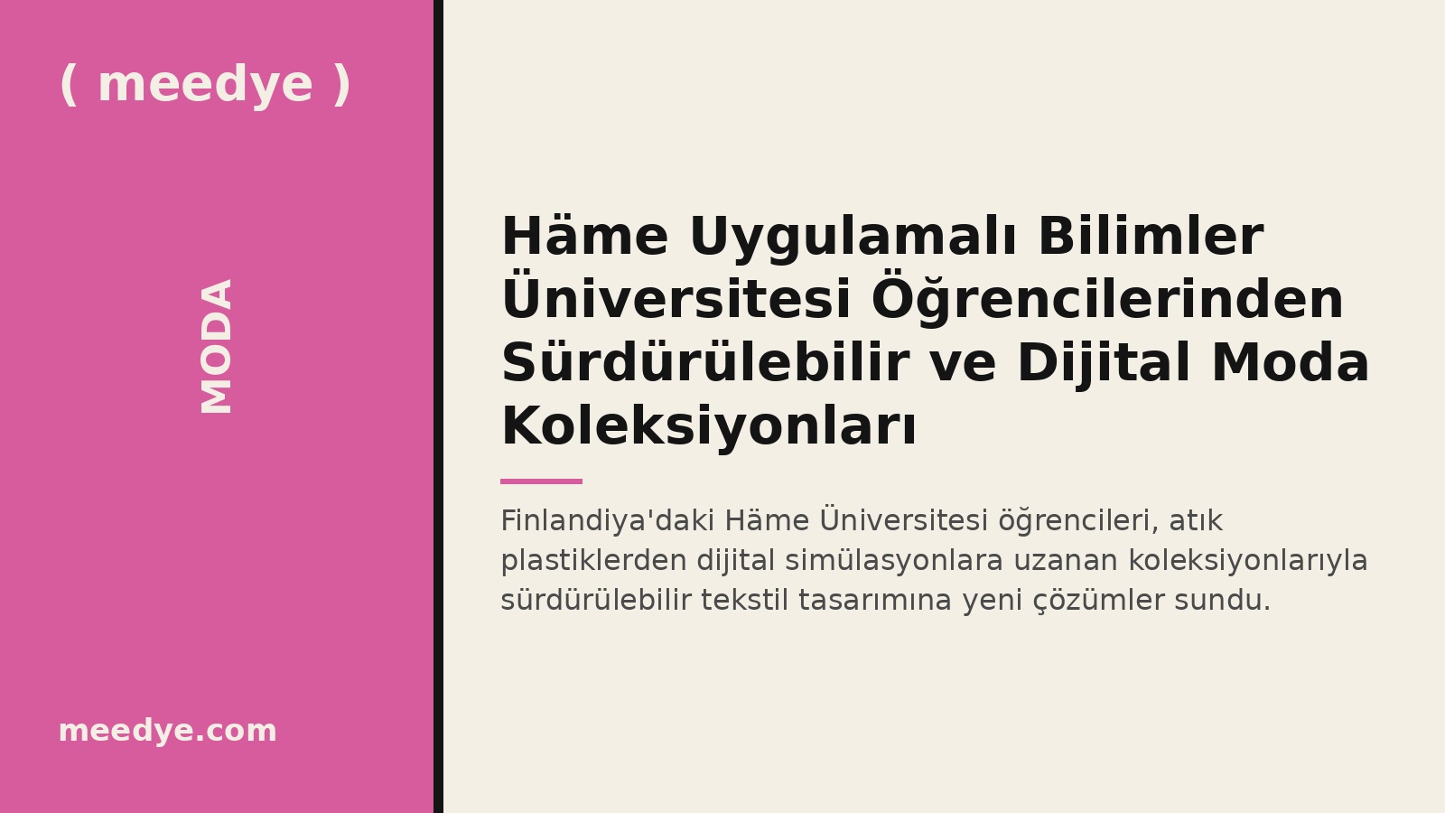 Häme Uygulamalı Bilimler Üniversitesi Öğrencilerinden Sürdürülebilir ve Dijital Moda Koleksiyonları — Meedye editoryal görseli