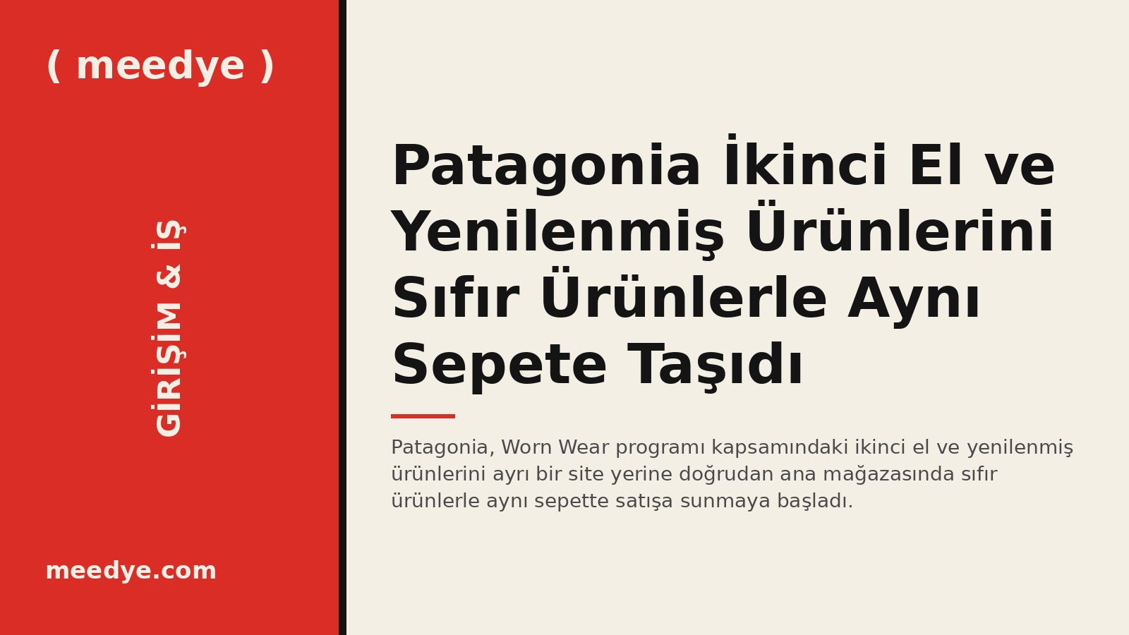 Patagonia İkinci El ve Yenilenmiş Ürünlerini Sıfır Ürünlerle Aynı Sepete Taşıdı — Meedye editoryal görseli